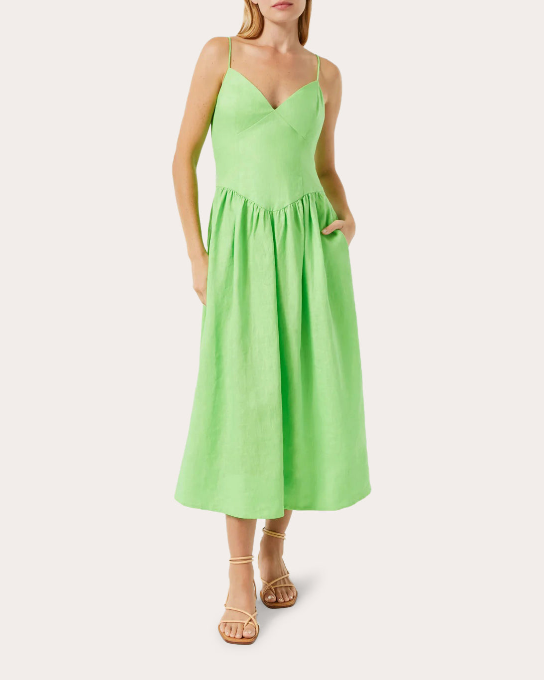 Shop Rhode Women's Sophie Midi Dress In Green