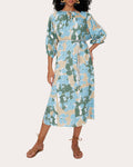 Tall Tall Floral Print Linen Cutout Slit Keyhole Belted Collared Dress by Diane Von Furstenberg