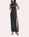 Tall Tall Collared Draped Ruched Slit Dress by Diane Von Furstenberg