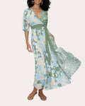 Tall Tall Slit Wrap Belted Floral Print Dress by Diane Von Furstenberg