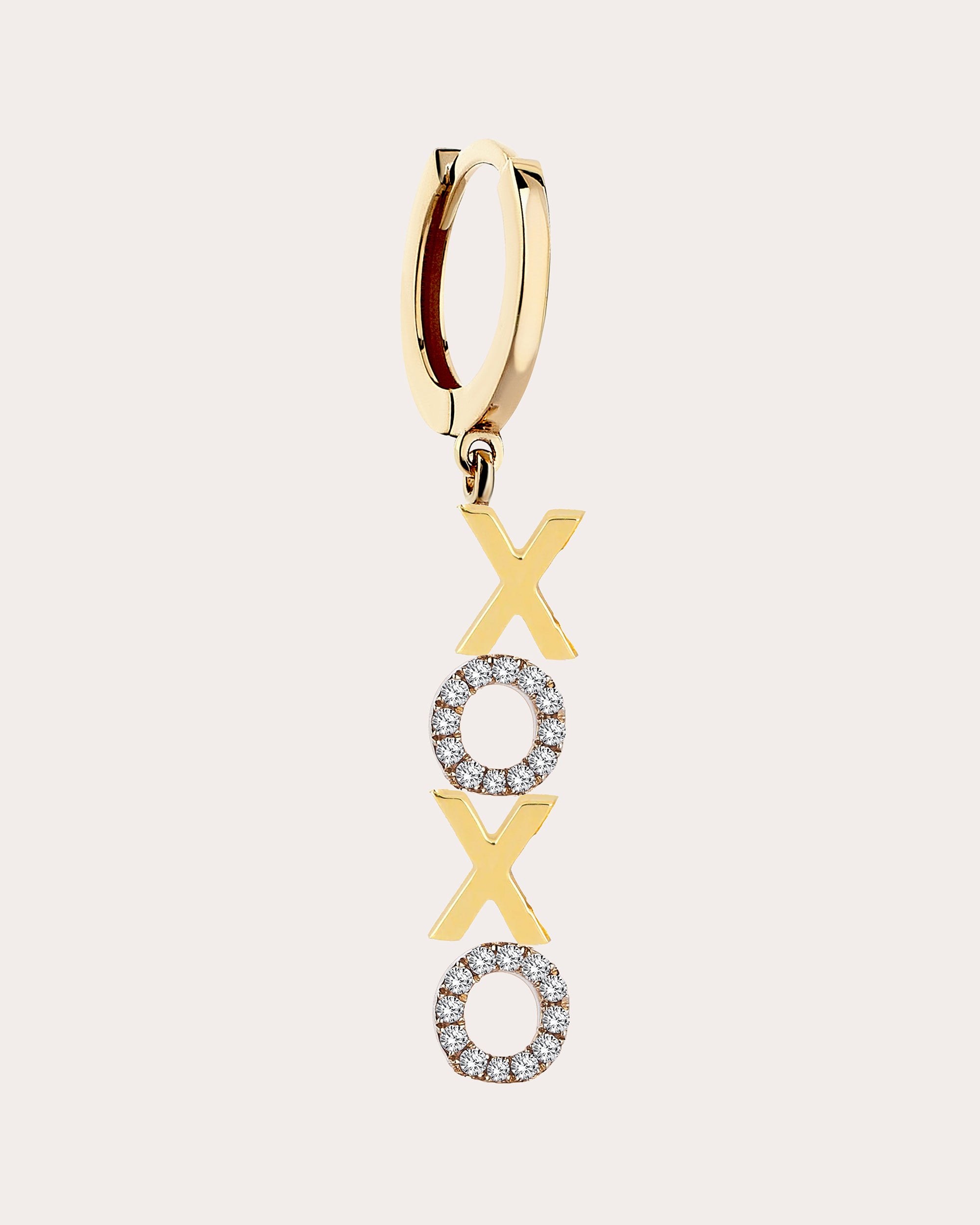 Shop Sim And Roz Women's Diamond 'xoxo' Mantra Drop Earring In Gold