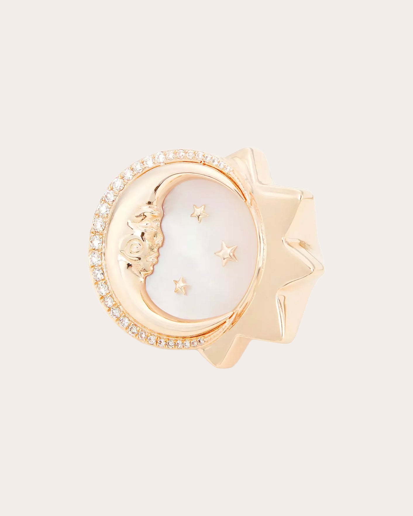 Shop Sim And Roz Women's The Moon Ring In Pink