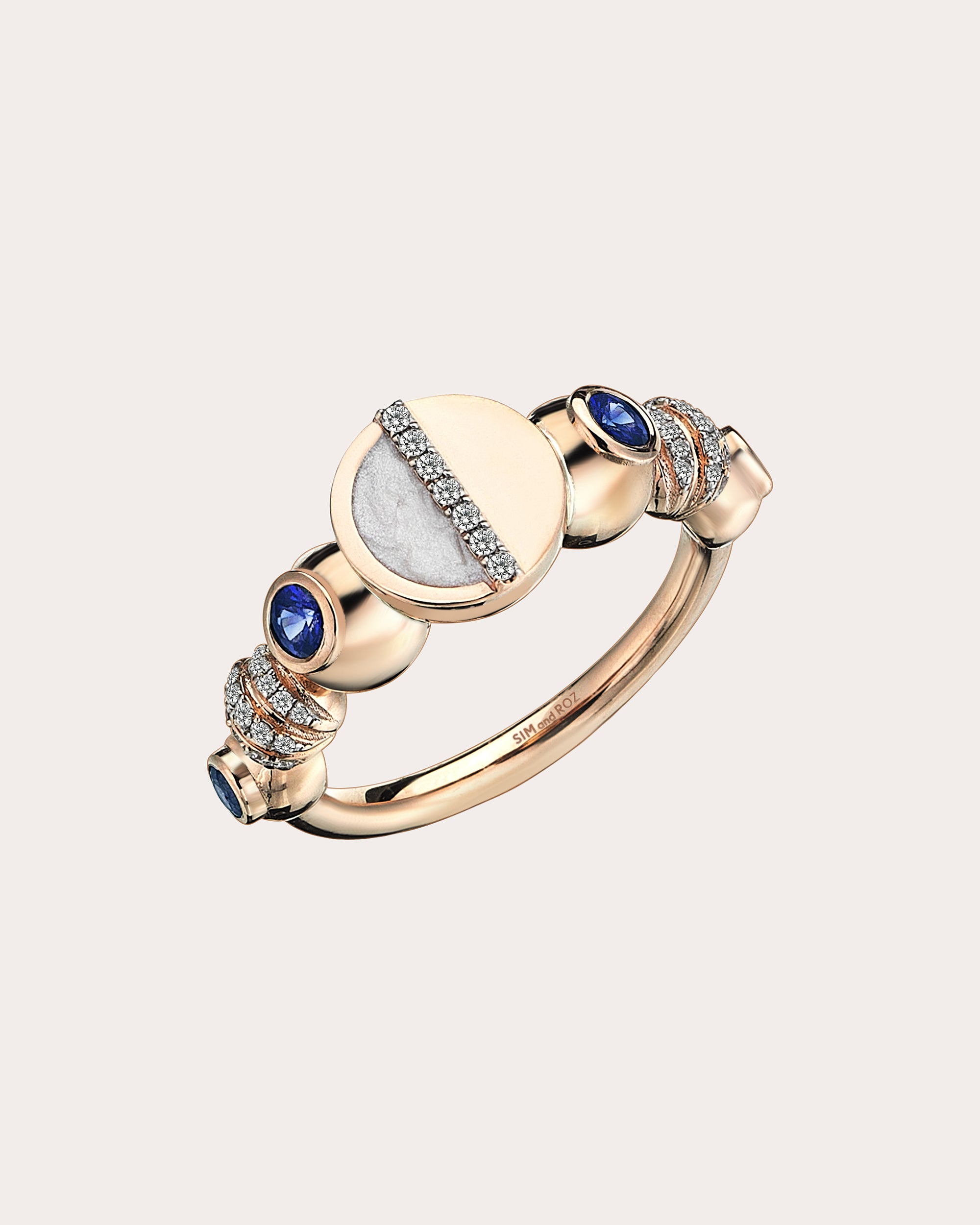 Shop Sim And Roz Women's Sapphire Phase Ring In Pink
