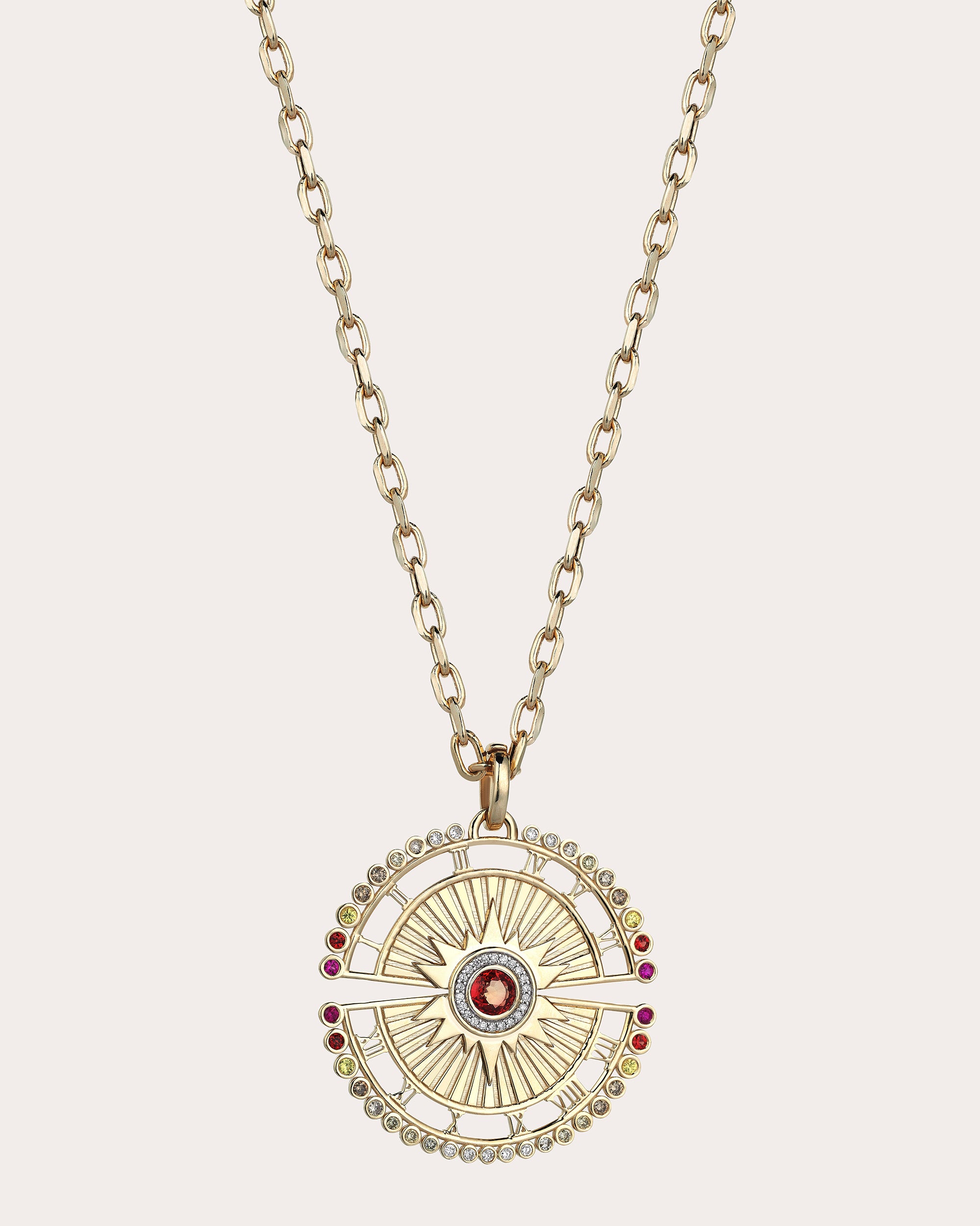 Shop Sim And Roz Women's Wheel Of Day Pendant Necklace In Gold