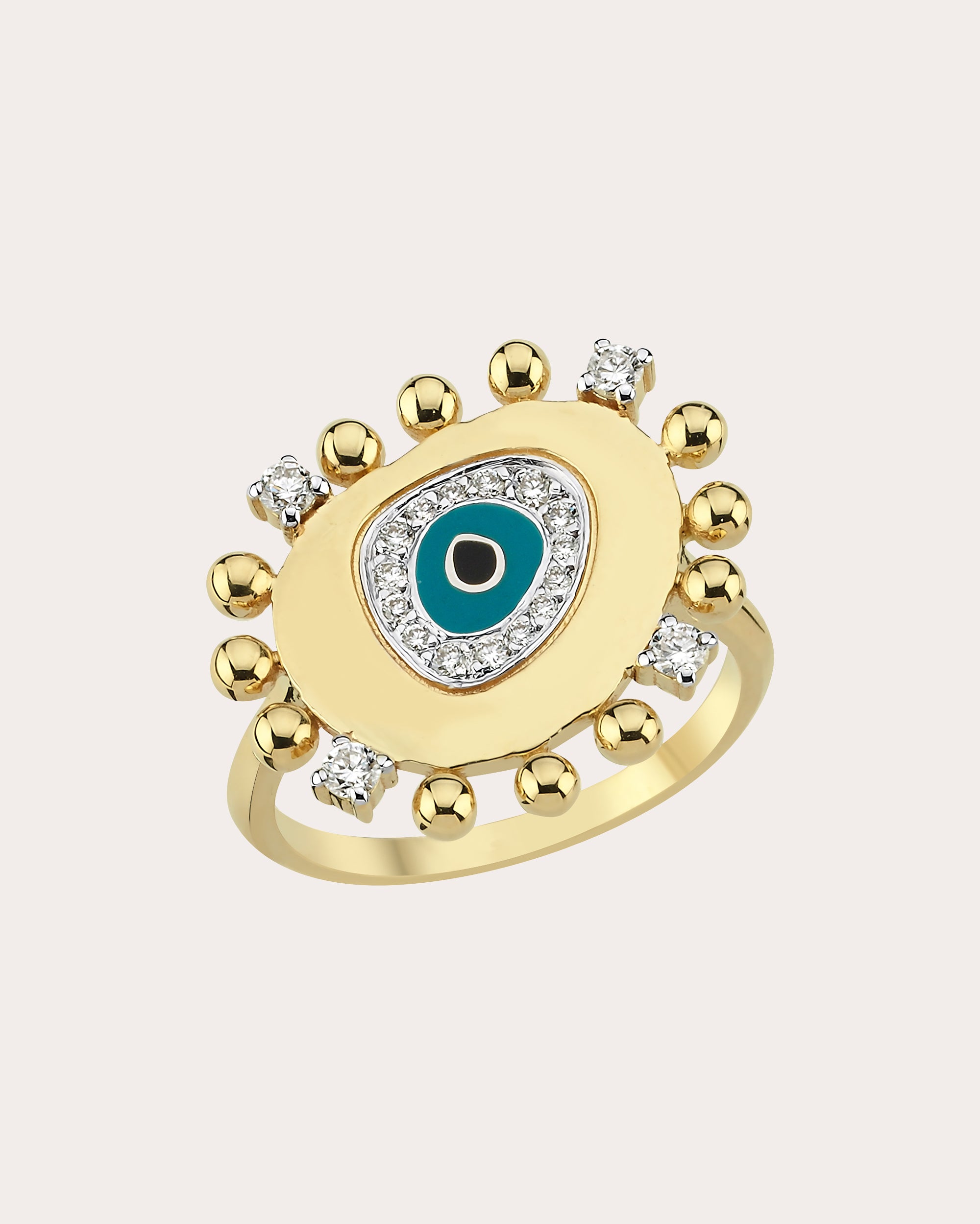 Shop Charms Company Women's Diamond Evil Eye Ring In Gold