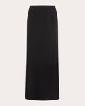 Women Wool Crepe Slit Skirt Elastane/polyester