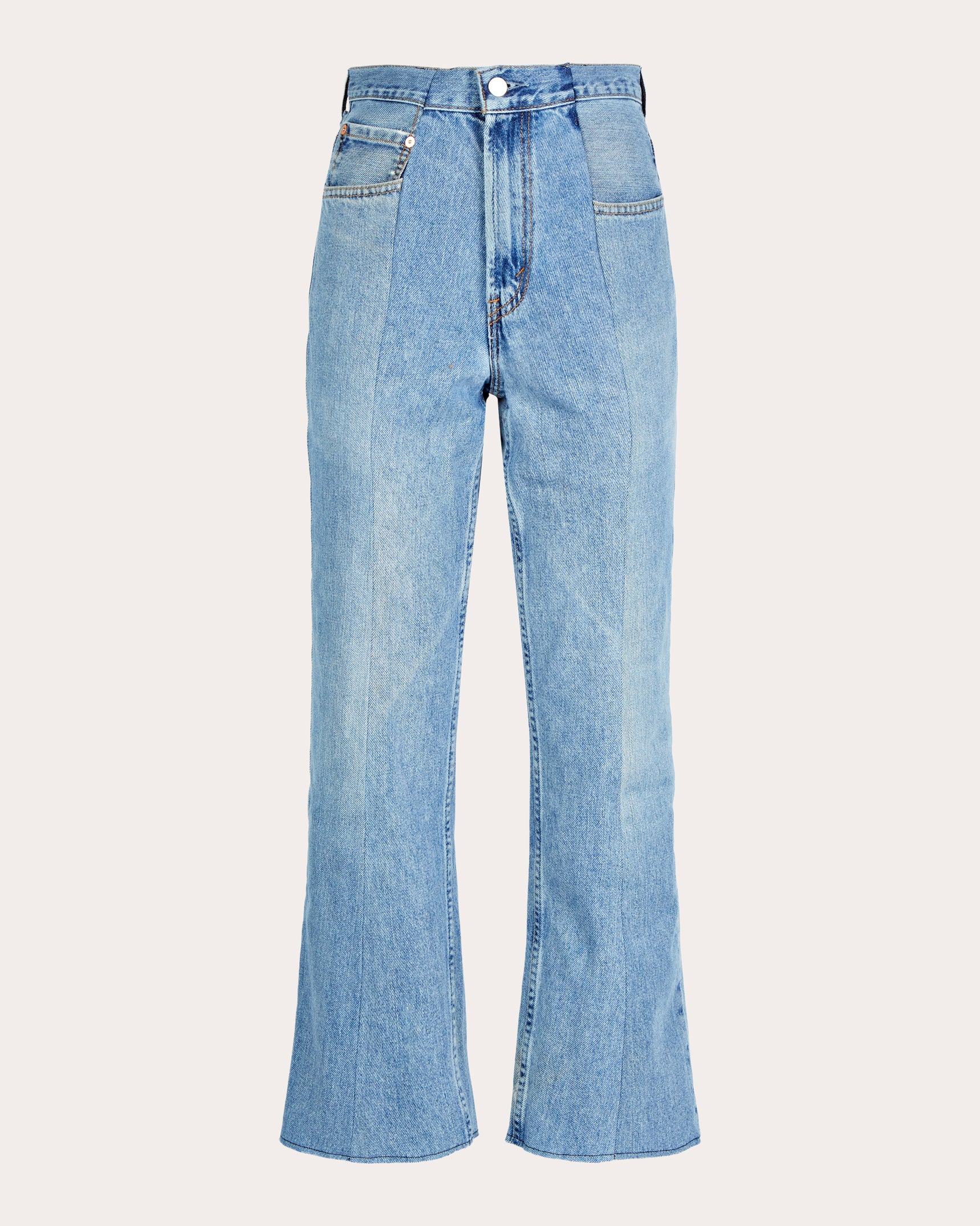 Shop E.l.v Denim E. L.v. Denim Women's Cropped Flare Jeans In Blue