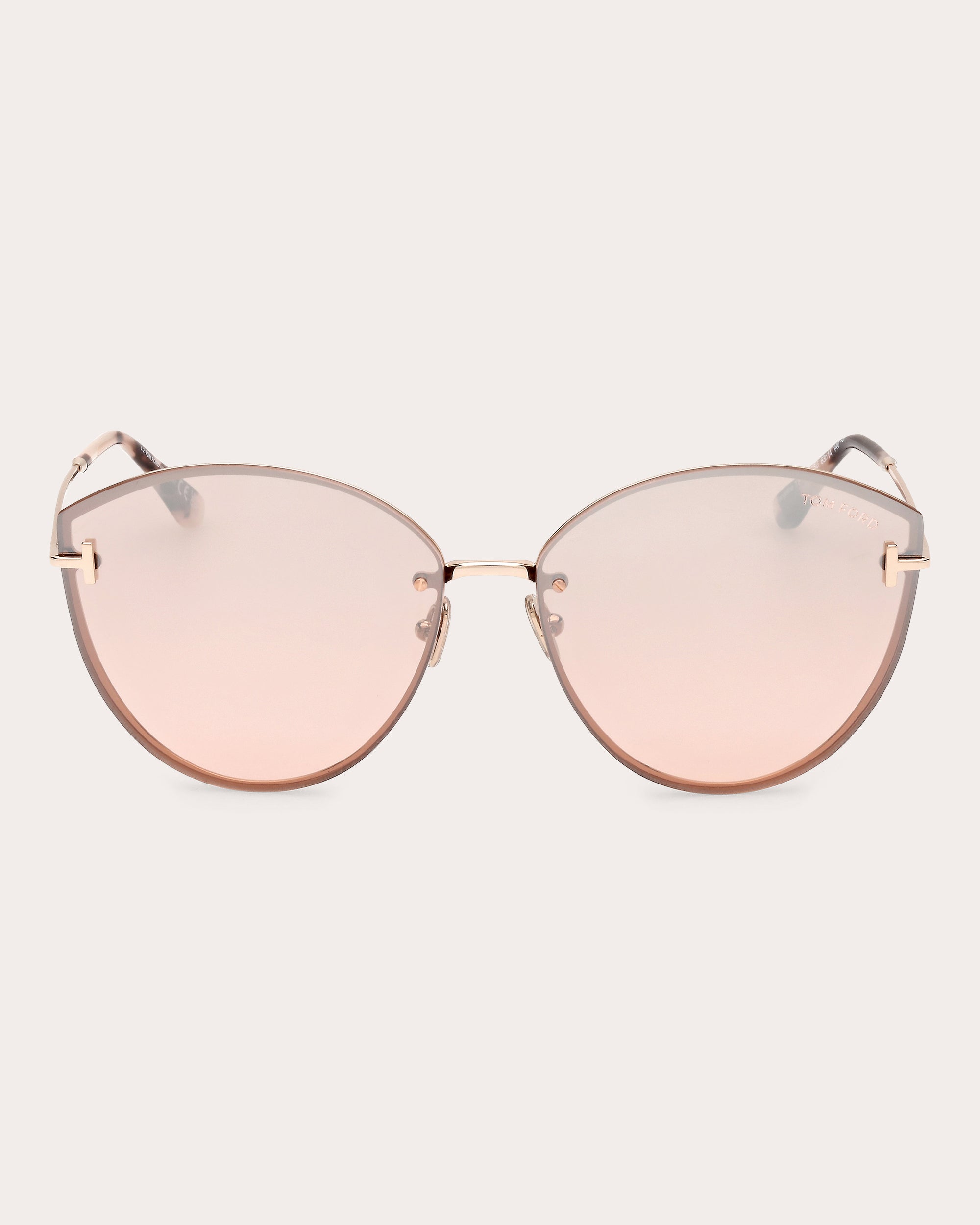 Shop Tom Ford Women's Rose Goldtone Evangeline Cat-eye Sunglasses