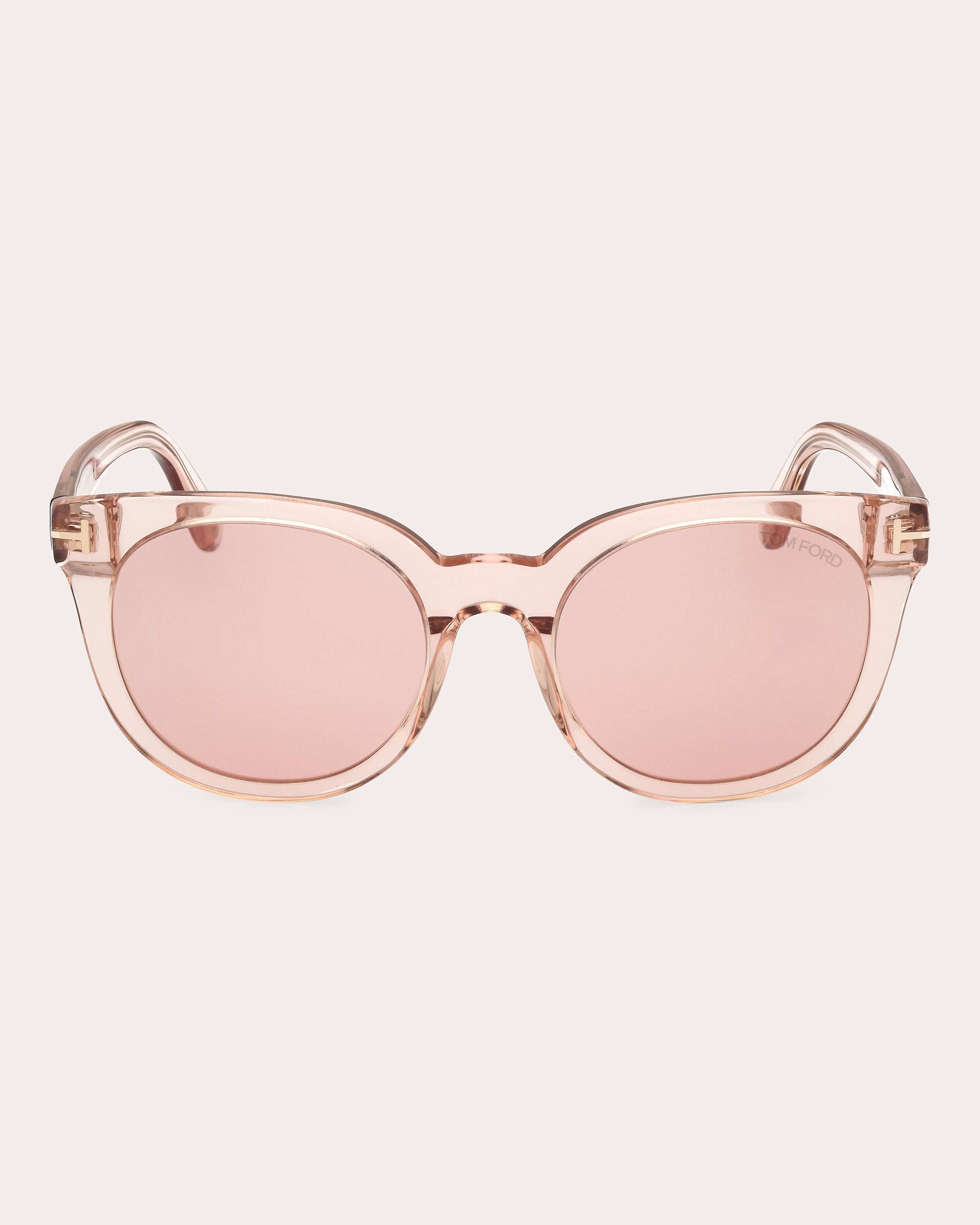 Shop Tom Ford Women's Transparent Pink Moira Round Sunglasses