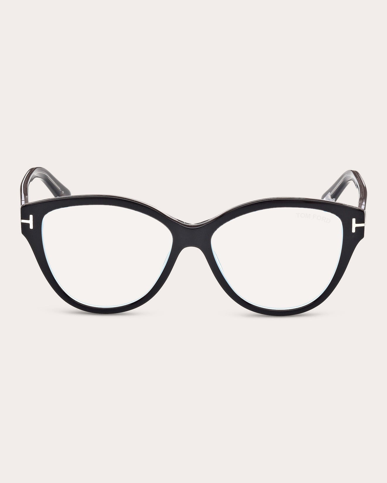 Shop Tom Ford Black Cat-eye Blue-light Glasses