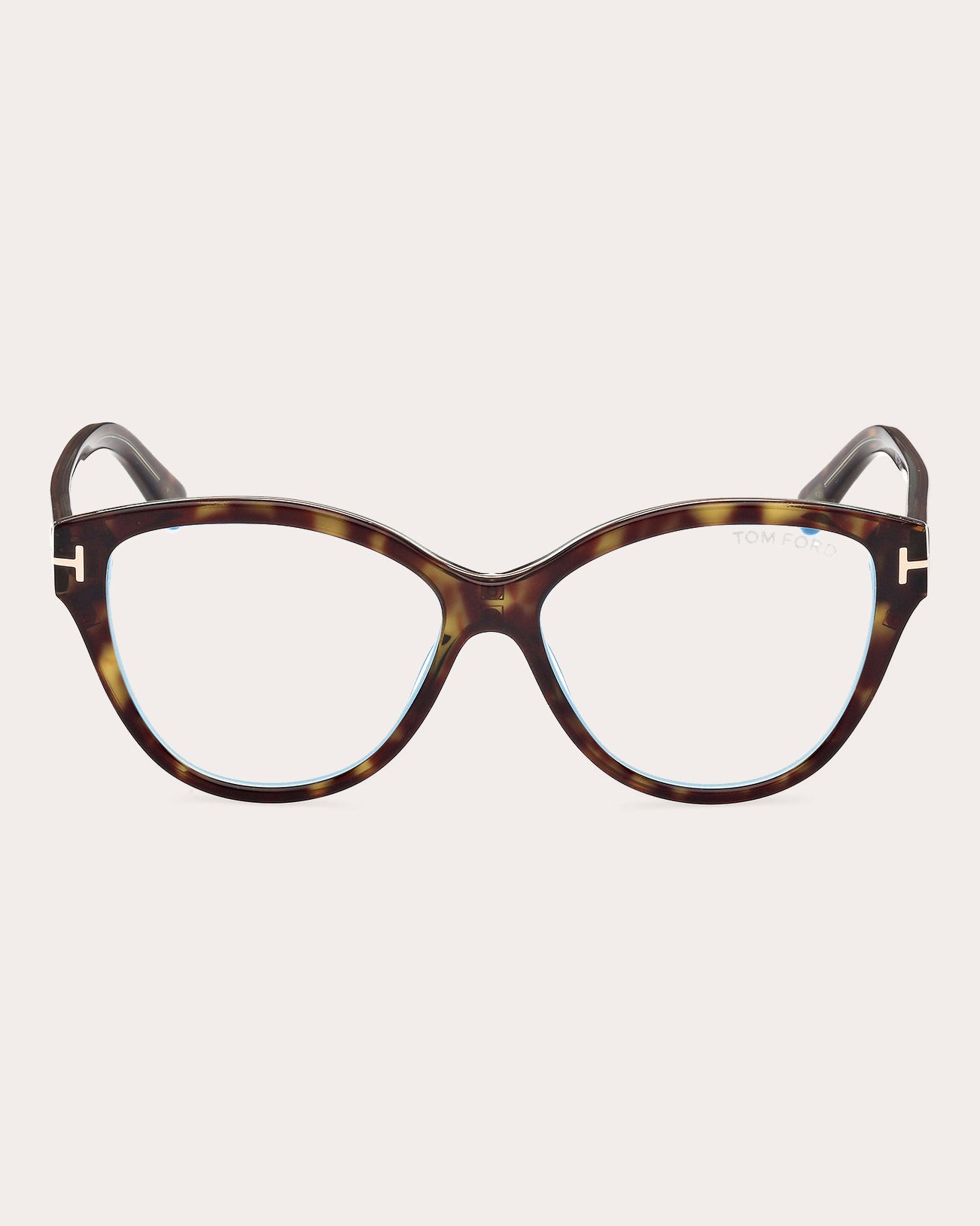 Shop Tom Ford Havana Cat-eye Blue-light Glasses In Brown