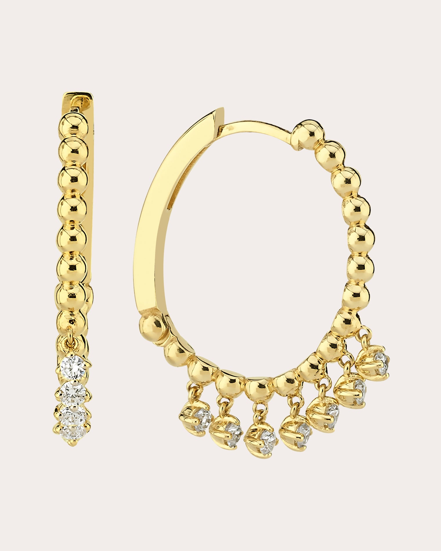 Shop Charms Company Women's Diamond Gypsy Hoop Earrings In Gold