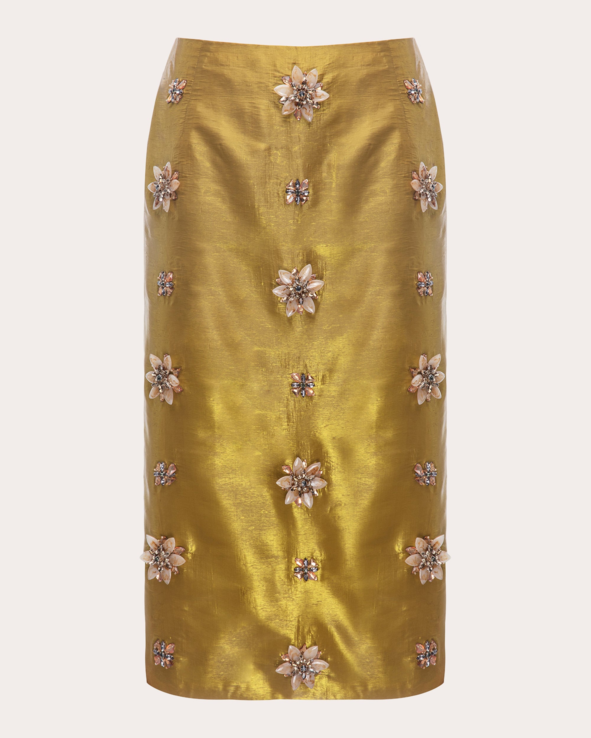 Shop Huishan Zhang Women's Pati Crystal Taffeta Pencil Skirt In Gold