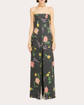Strapless Floral Print Slit Fitted Dress by Isla And White