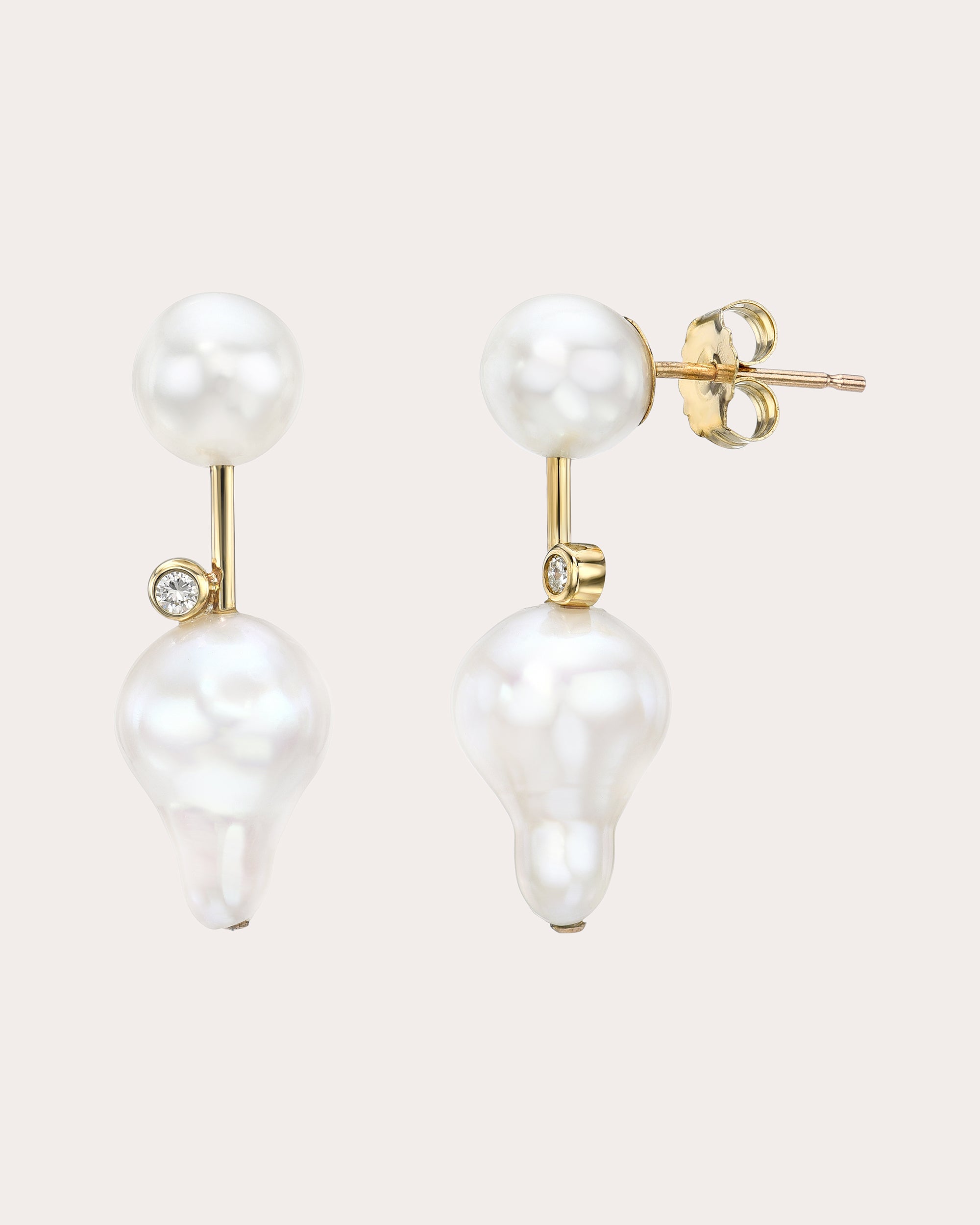 Shop White/space Women's Mini Diamond Cloudbars Drop Earrings In White