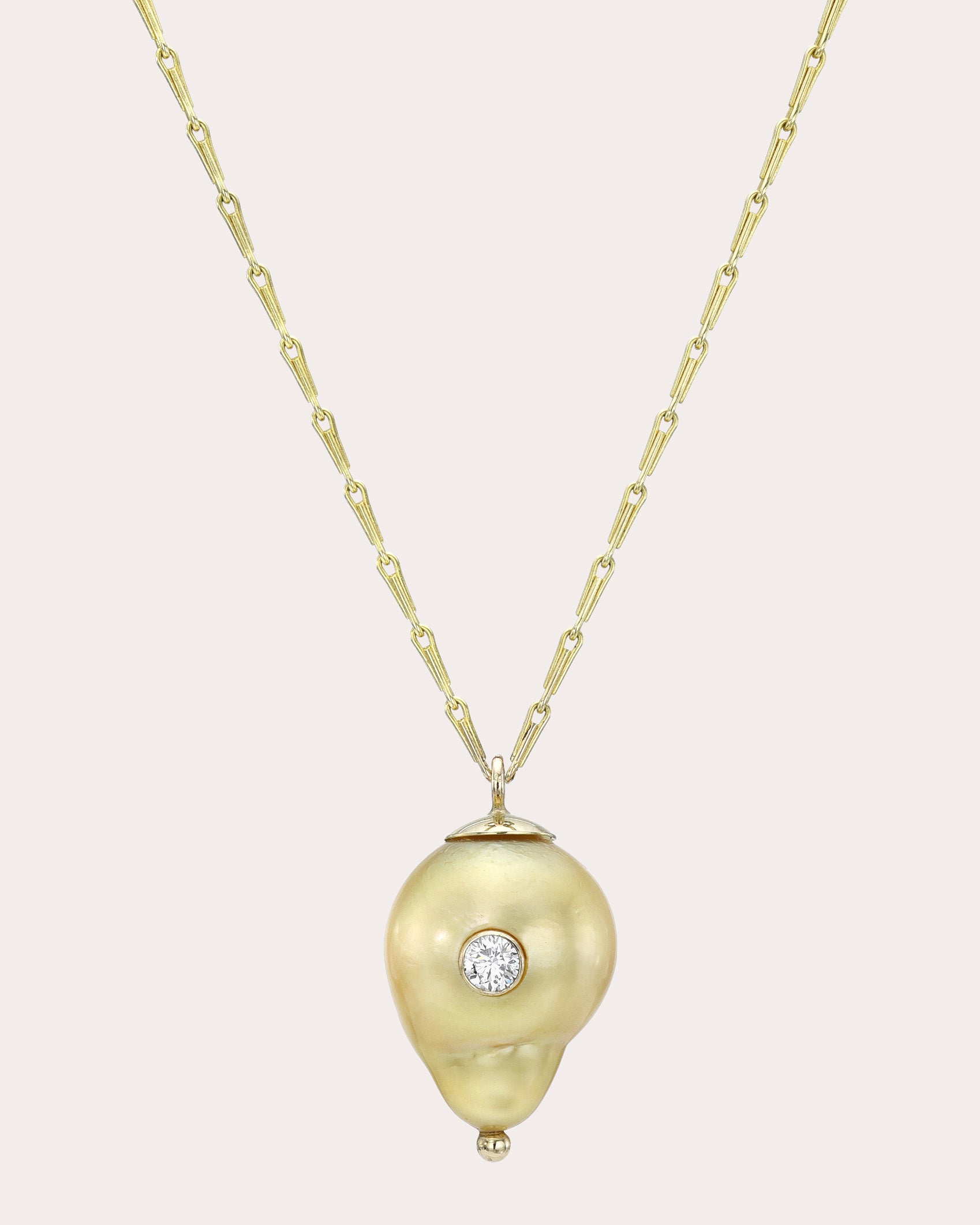 Shop White/space Women's Golden Baroque Kenna Diamond Pendant Necklace
