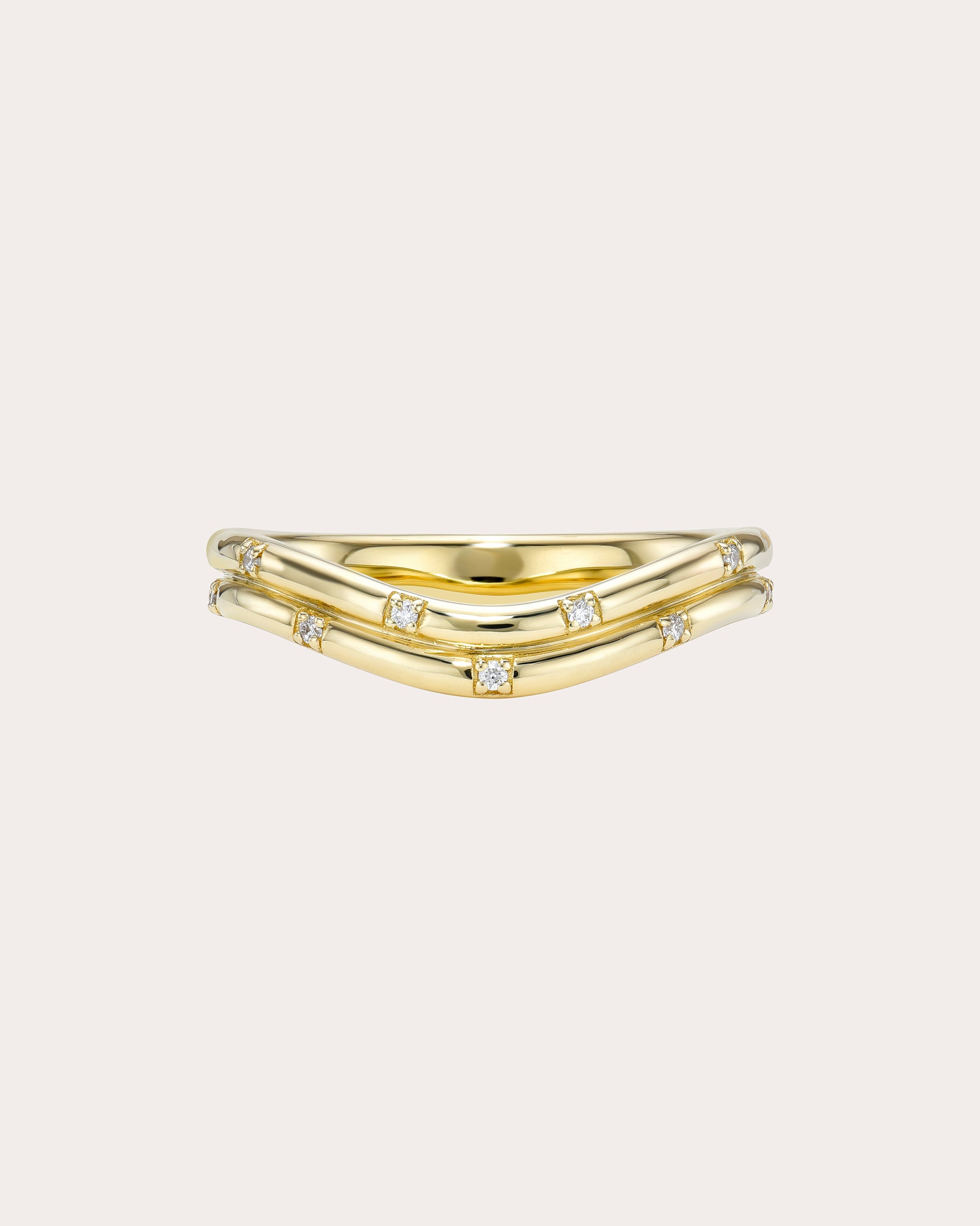 Shop White/space Women's Checkerboard Double Ellipse Band Ring In Gold