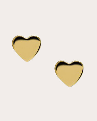 Shop Anzie Women's Love Letter Heart Stud Earrings In Gold