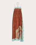 Gathered Slit Vintage Halter Animal Tie Dye Print Empire Waistline Dress With Pearls by Hayley Menzies