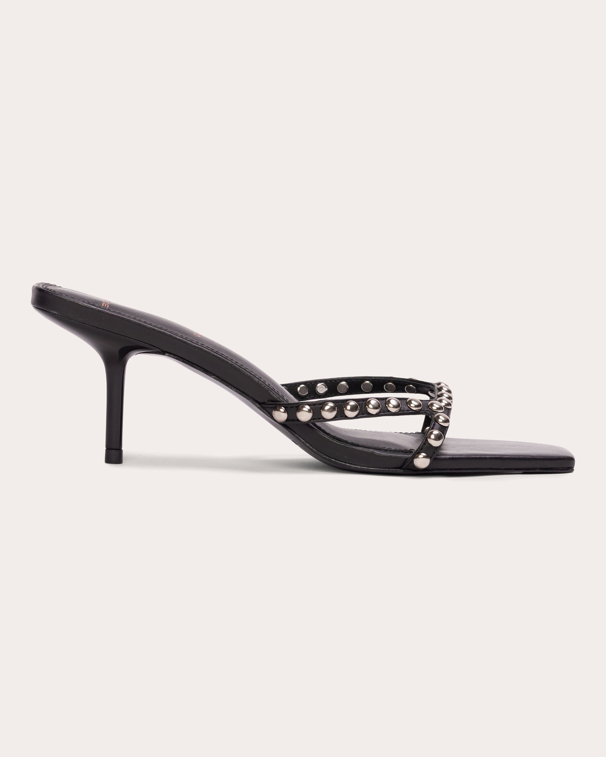 Shop Black Suede Studio Women's Leo 65 Studded Sandal In Black