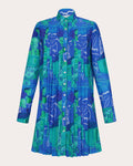 Women Cenote Dress In Siembra Azul Print Cotton