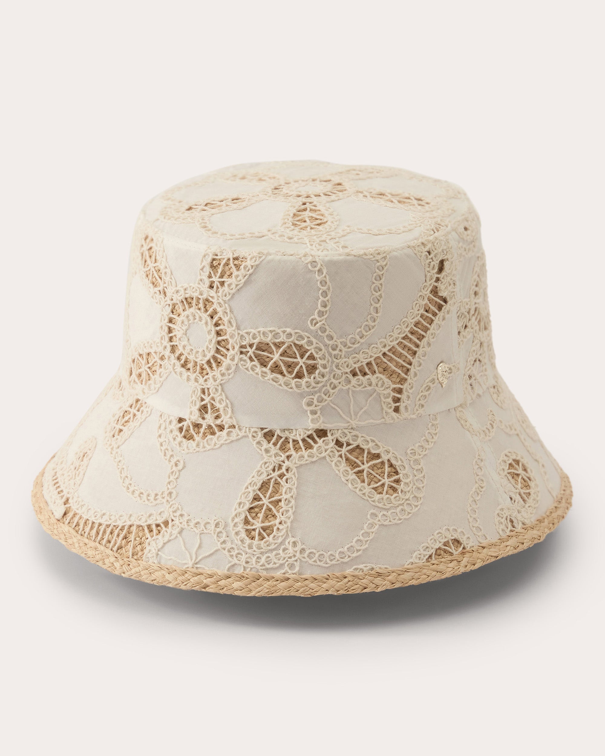 Shop Helen Kaminski Women's Lizette Embroidered Bucket Hat In White