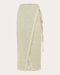 Women Barley Linen Fringe Wrap Skirt Cotton/linen