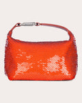 Women Paillettes Moon Bag Suede/leather