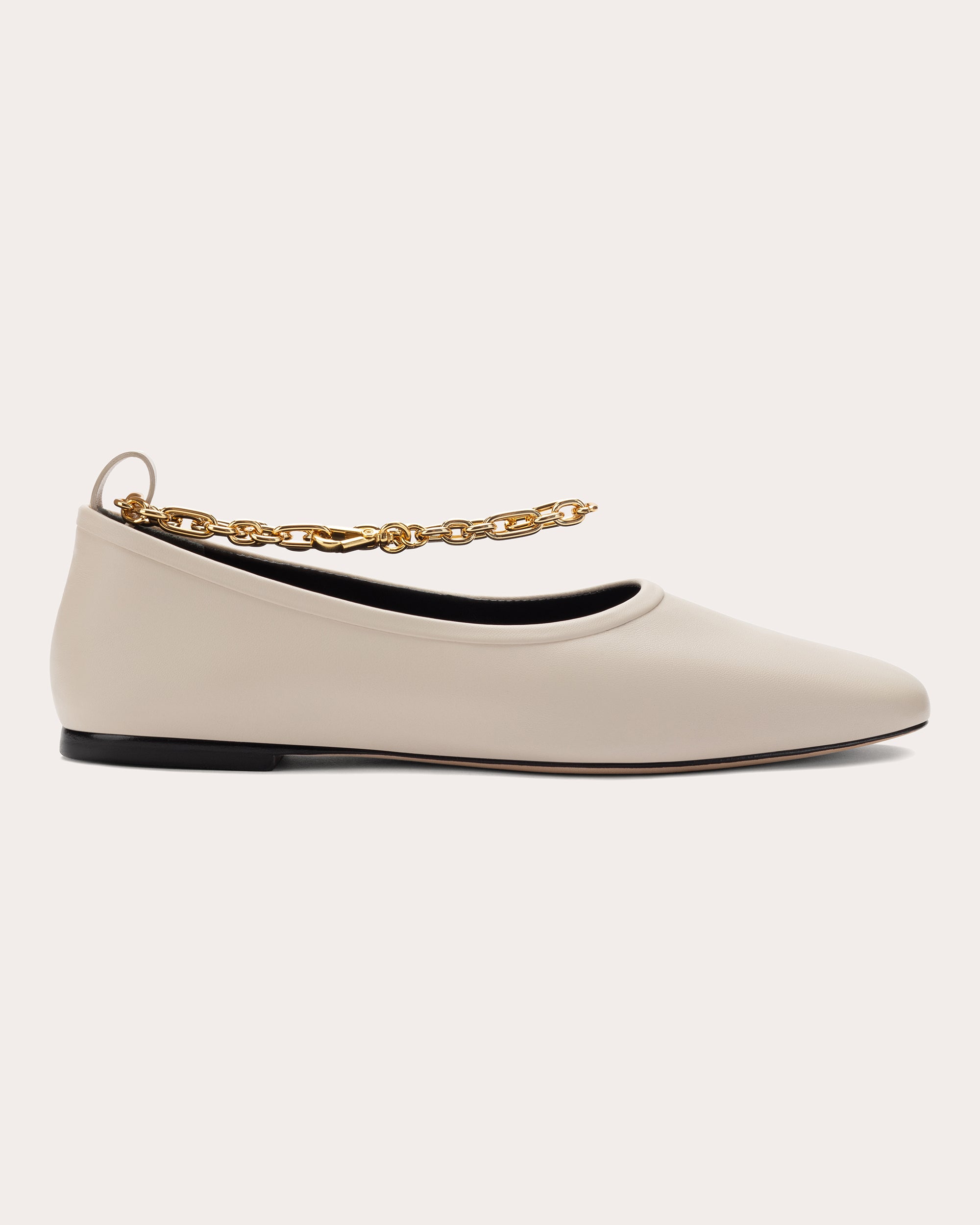 Mercedes Castillo Belle Leather Ankle-chai Ballerina Flats In White ...