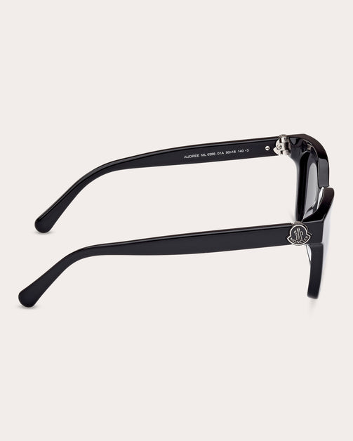 Moncler Shiny Black & Smoke Audree Square Sunglasses | OLIVELA