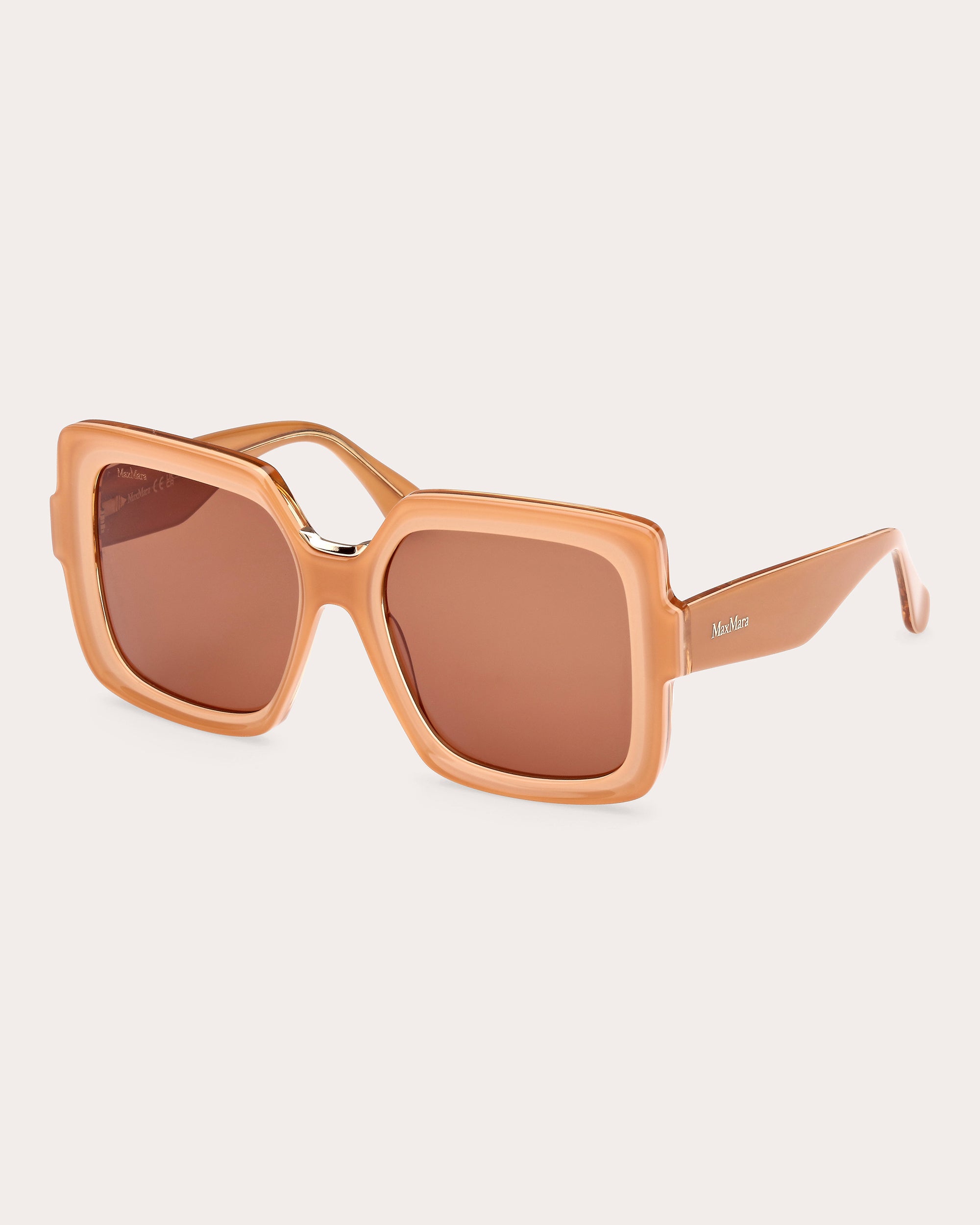 Shop Max Mara Women's Orange Ernest Oversized Square Sunglasses