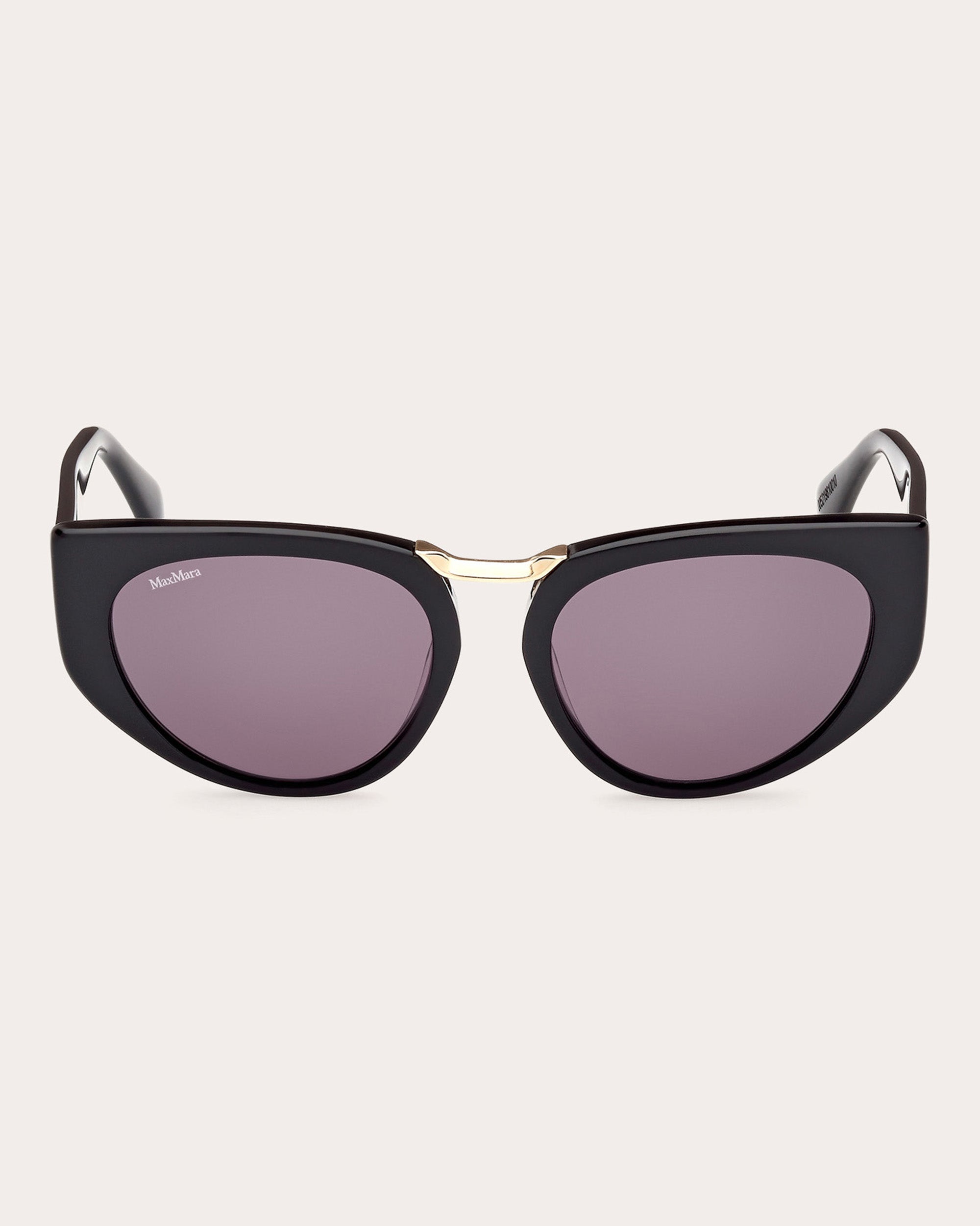 Shop Max Mara Women's Shiny Black Bridge 1 Cat-eye Sunglasses