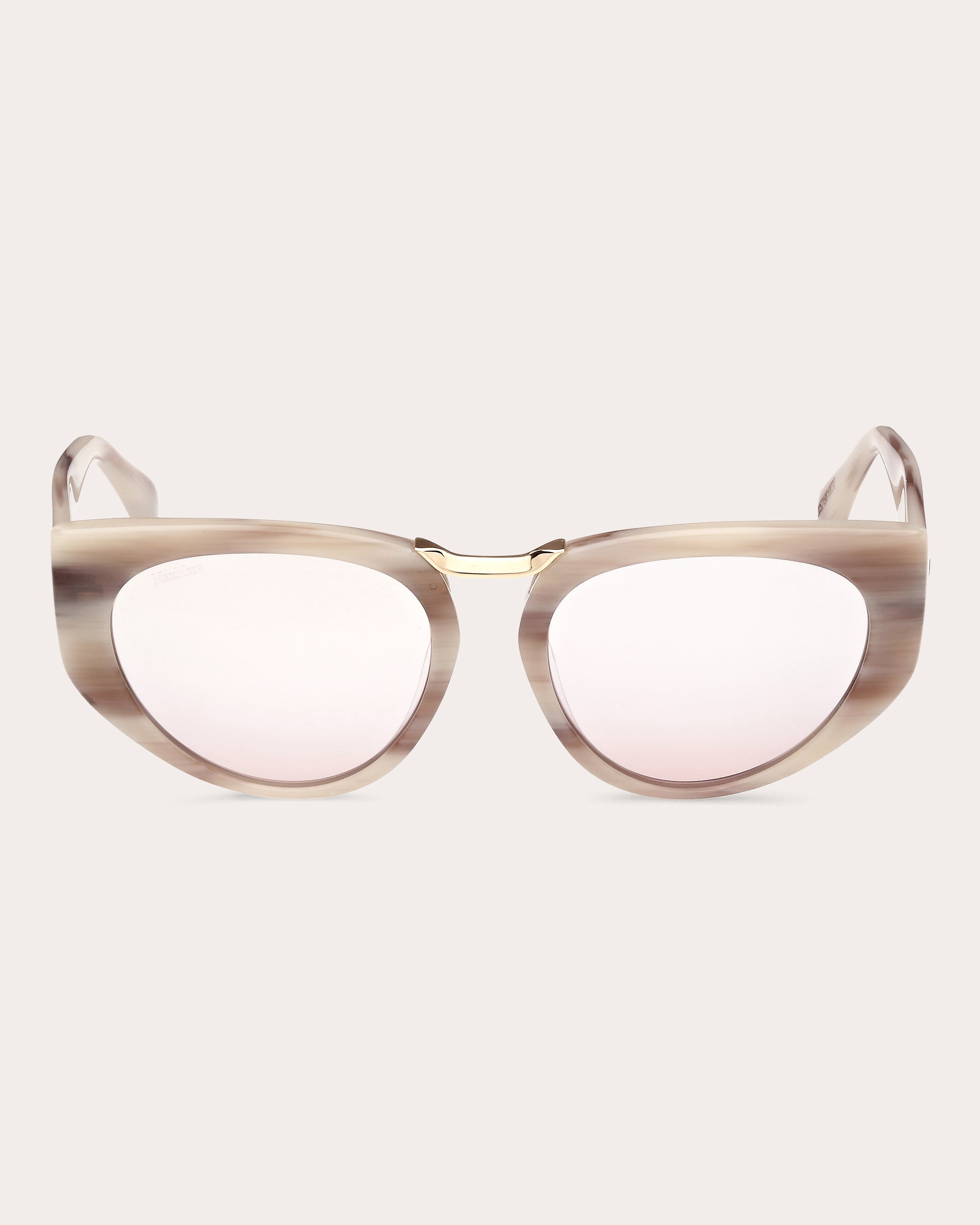 Shop Max Mara Women's Beige Horn Bridge 1 Cat-eye Sunglasses In Neutrals