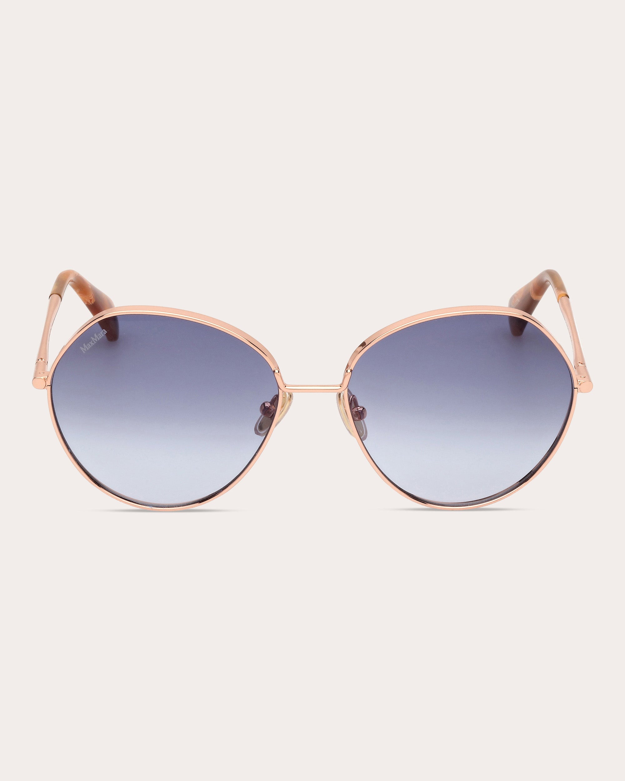 Shop Max Mara Women's Goldtone & Blue Menton Round Sunglasses In Goldtone/blue