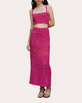 Women Mi Luz Sequin Maxi Skirt In Hot Viscose/polyester
