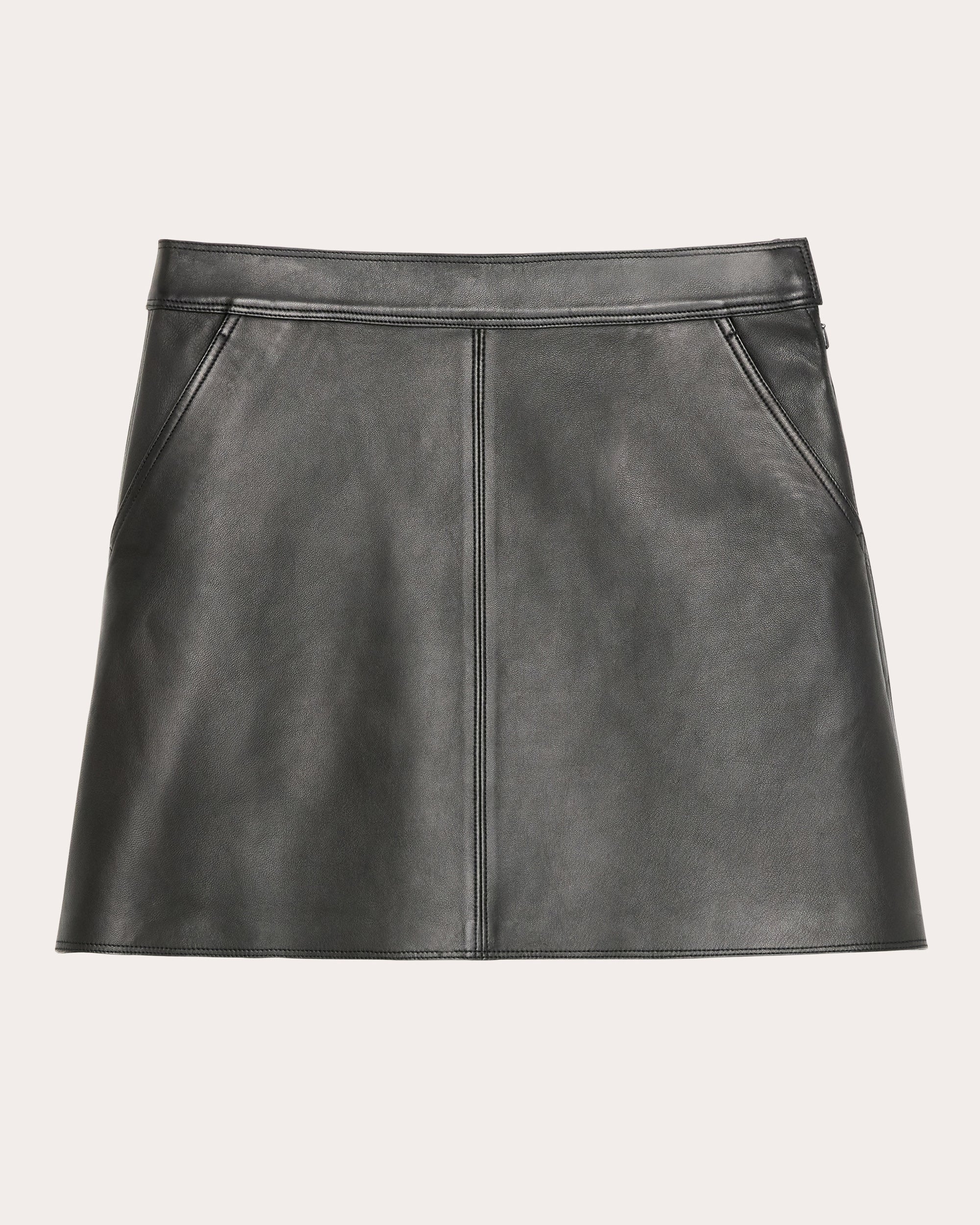 THEORY WOMEN'S LEATHER A-LINE MINI SKIRT