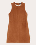 Tall Tall Shift Leather Long Sleeves Sleeveless Dress by Theory