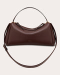 Women Scorpius Shoulder Bag In Dark Chocolate Suede/leather