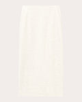 Women Nuri Dupioni Pencil Skirt In Ivory Wool/cotton/viscose