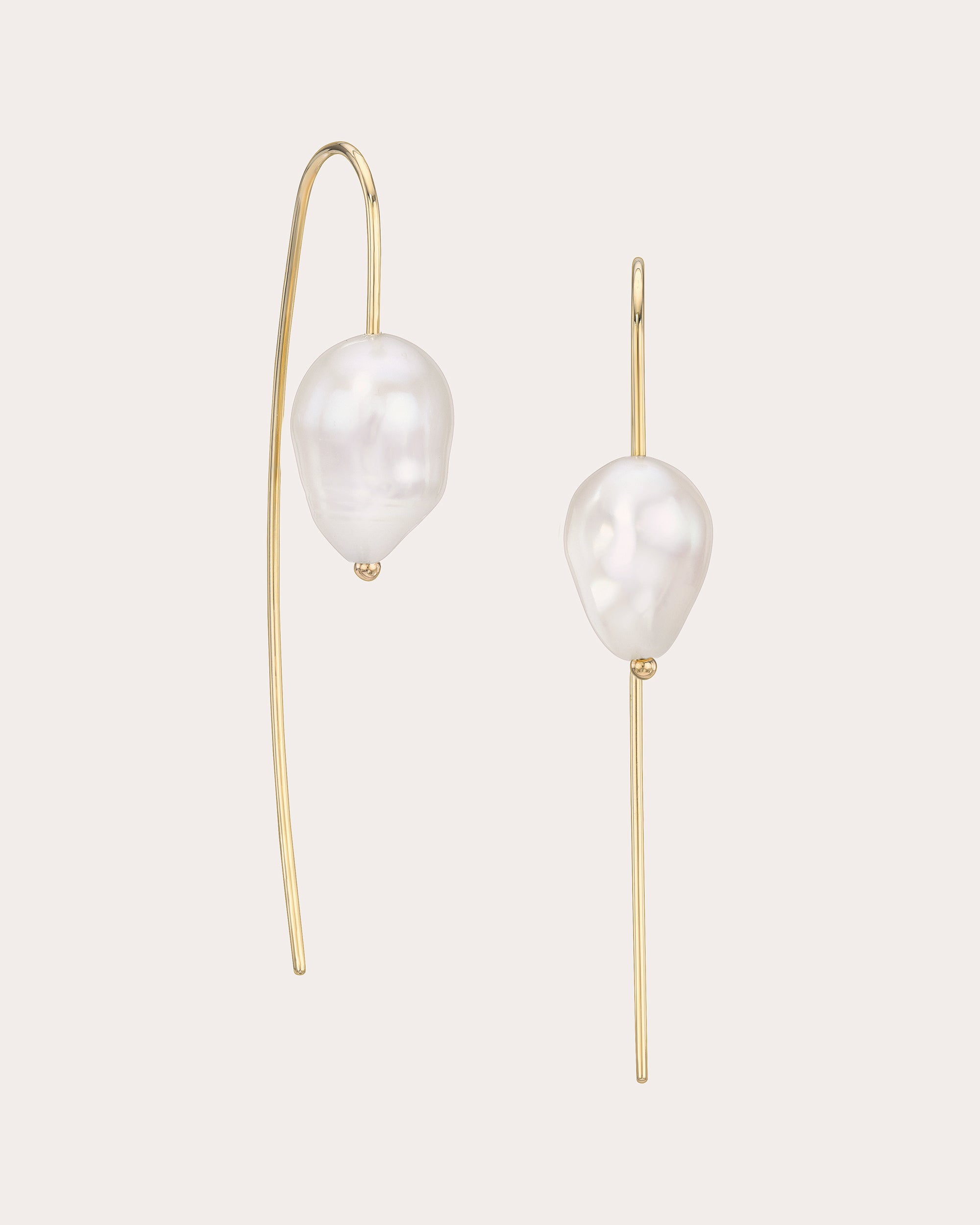 Shop White/space Women's Nova Baroque Pearl Threader Earrings In White