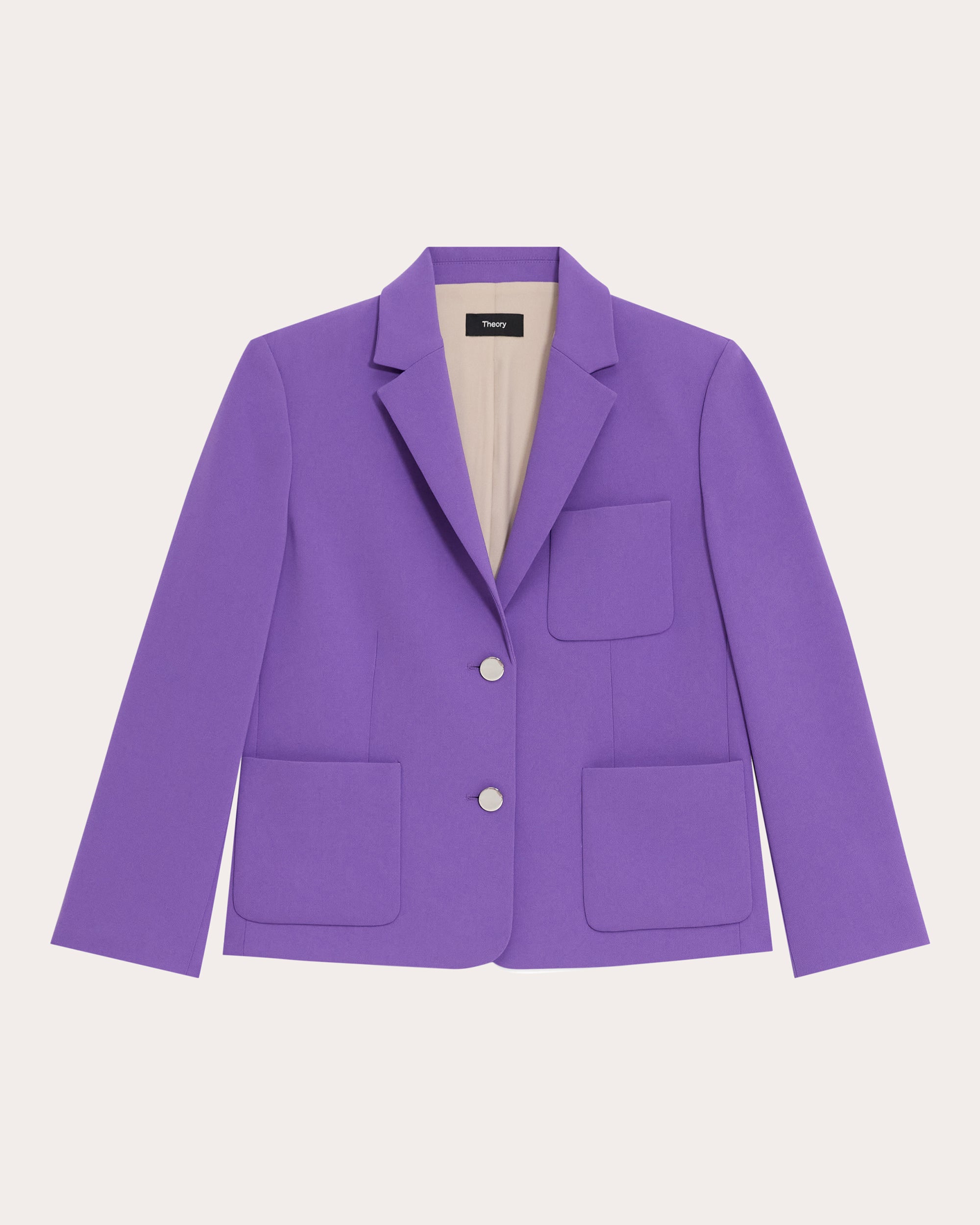 Shop Theory Women's Boxy Patch Pocket Blazer In Purple