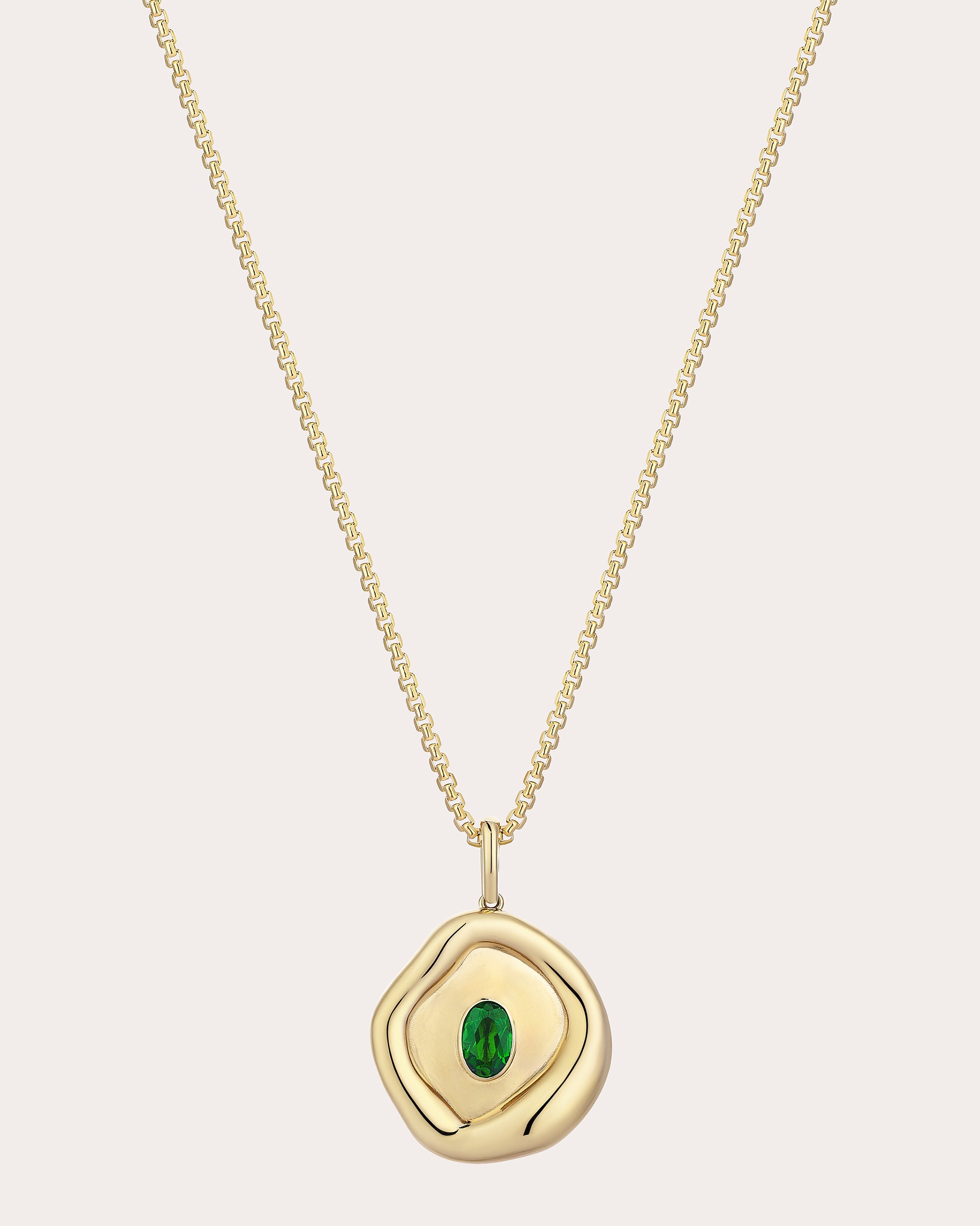 Shop Sim And Roz Women's Diopside Treasured Pendant Necklace In Gold