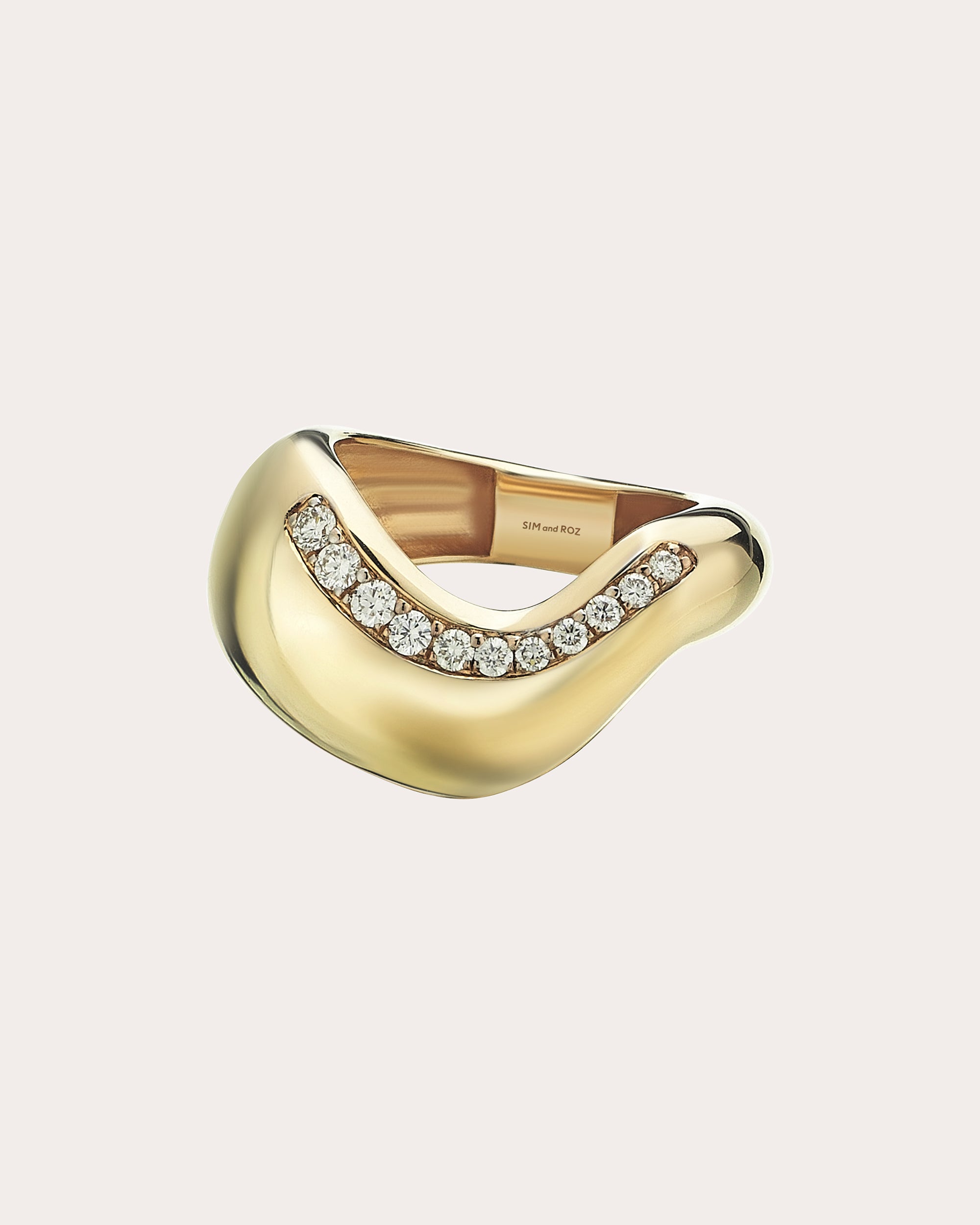 Shop Sim And Roz Women's Diamond Stream Ring In Gold