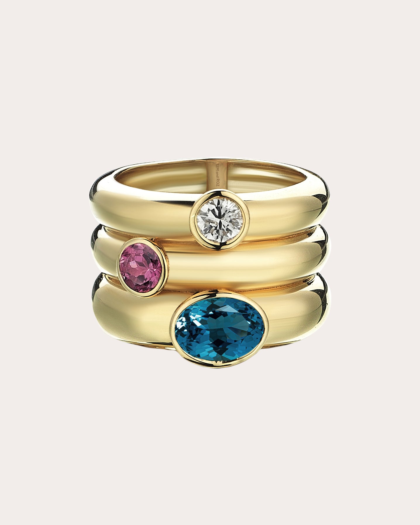Shop Sim And Roz Women's Topaz & Rhodolite Treasured Ring In Gold