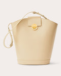 Women Vivian Bucket Bag In Ivory Leather