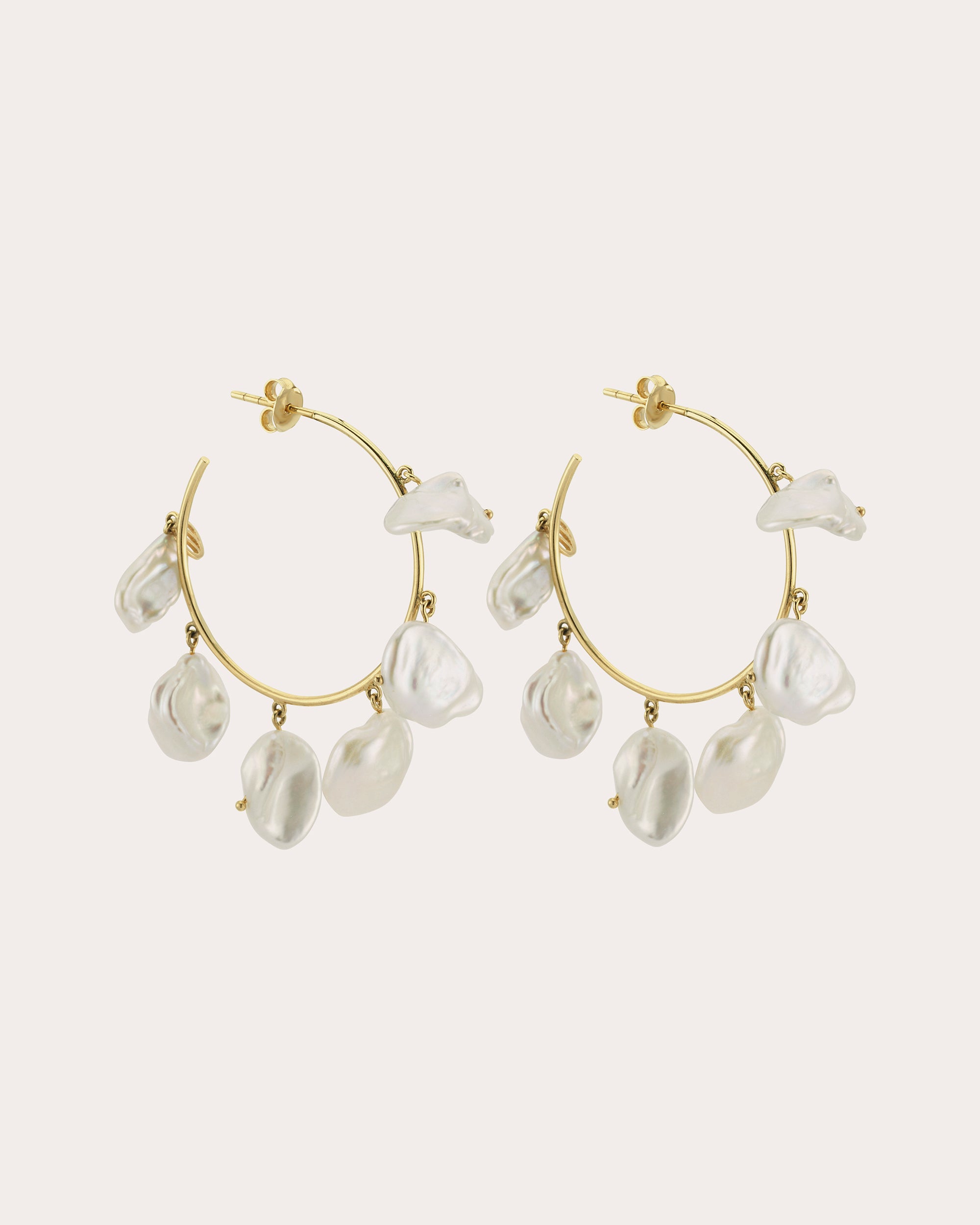 Shop Charms Company Women's Pearl Hoop Earrings In Gold