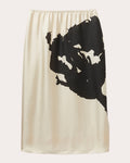 Women Printed Silk Skirt In Cream