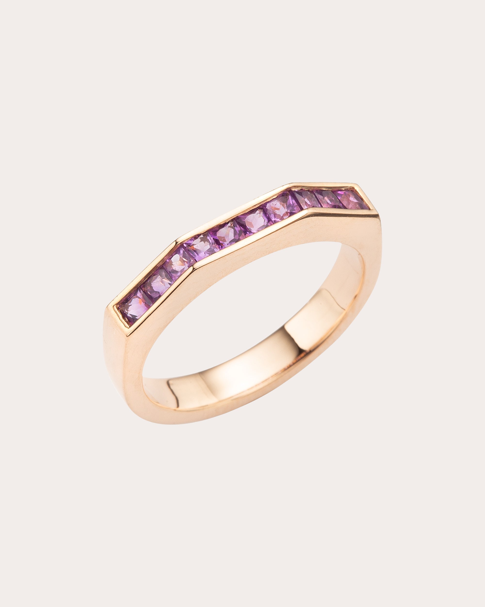 Shop Jolly Bijou Women's Amethyst Otto Ring In Pink