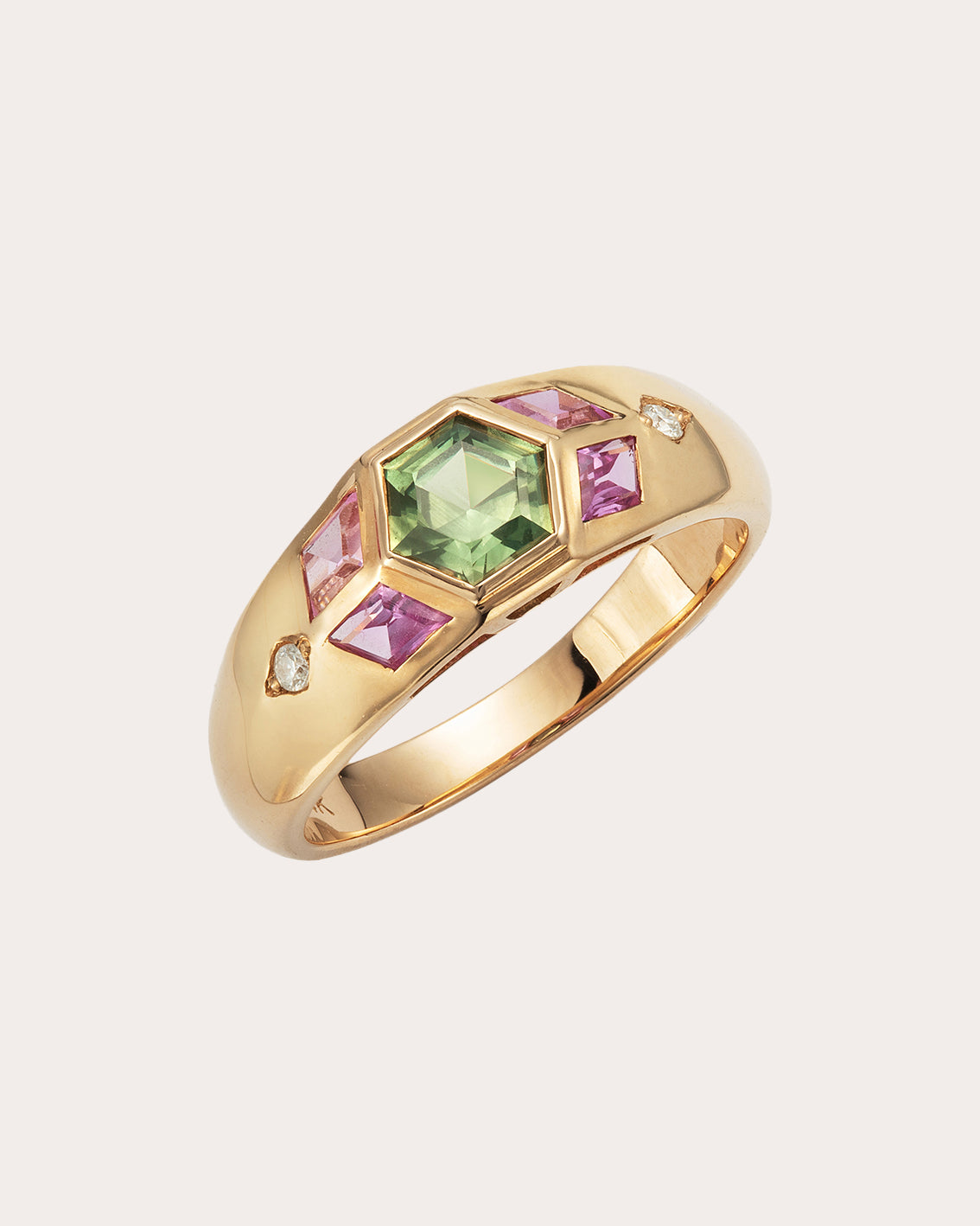 Shop Jolly Bijou Women's Pod Ring In Green/pink