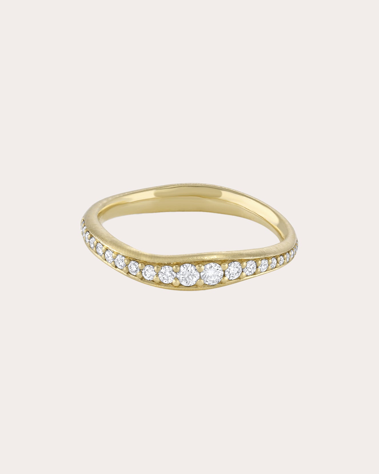 Shop White/space Women's Pavé Touch Stacking Band Ring In Gold
